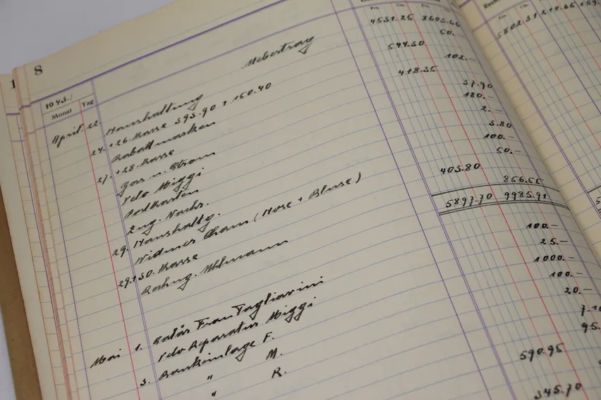 Aufgeschlagenes Rezeptbuch mit Handschriften mehrerer Generationen