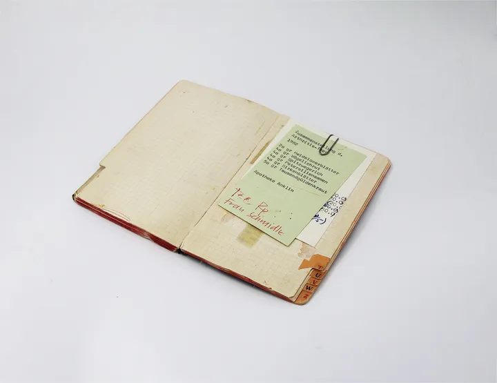Handgeschriebenes Rezeptbuch der Apotheke Anklin, aufgeschlagen